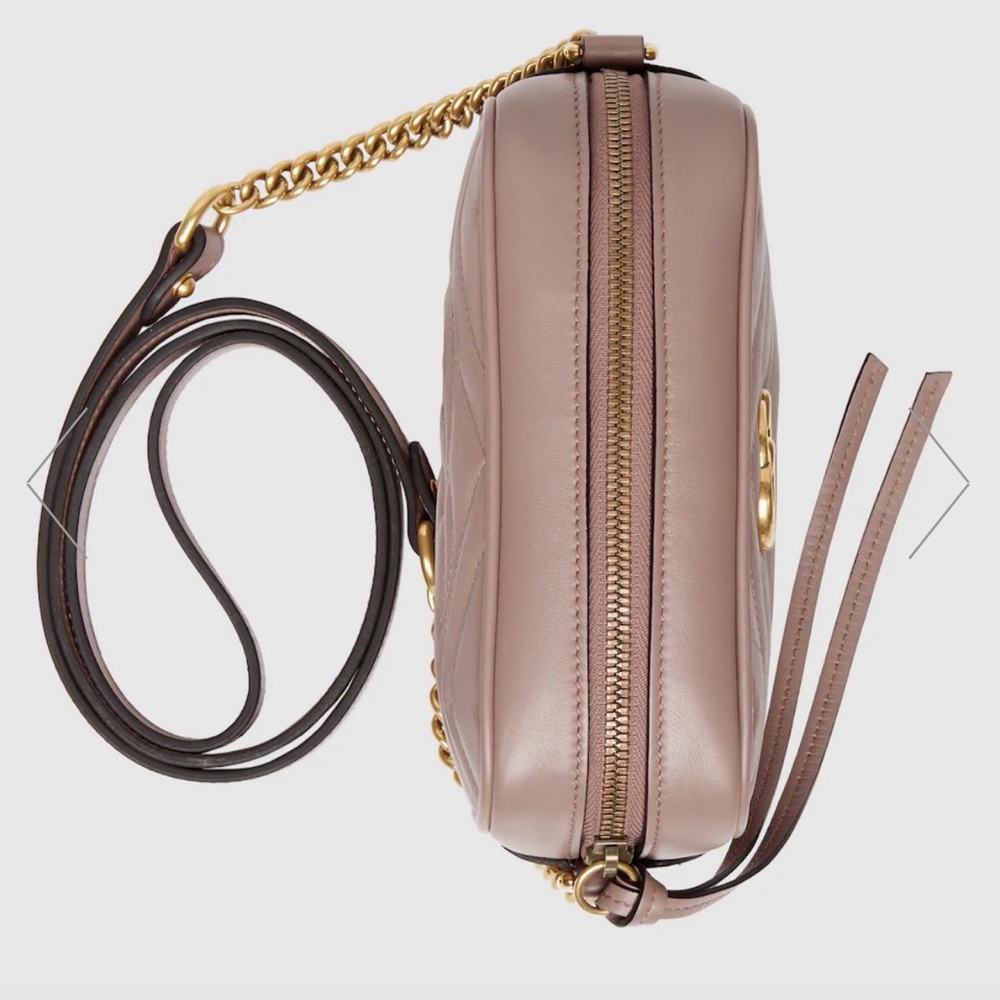 GUCCI MARMONT shoulder/crossbody bag dusty pink leather - Picture 3 of 12